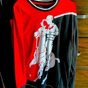 Polo Ralph Lauren Performance Red/Black Colorblock Big Pony Graphic Sweater